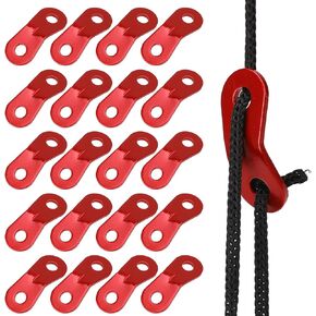 20PCS Aluminum Alloy Rope Adjuster Tent Tensioners Rope Adjuster Camping Tightening Clasp Guyline Holder for Outdoor Camping Hiking, Red in Saudi Arabia