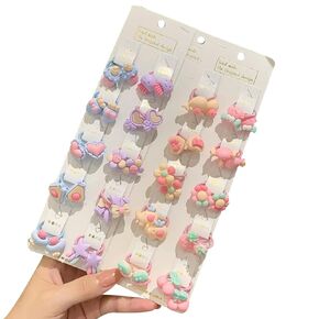Snadulor 40PCS Hair Ties For Girls,Cute Elastic Hair Bands Soft Ponytail Holders Hair Accessories For Baby Girls Infants Toddlers Kids Teens Children