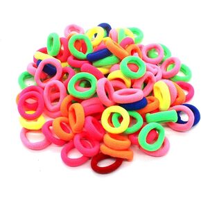 Baby Hair Ties, 100PCS Toddler Hair Ties for Baby Girls Elastic Hair Bands Ponytail Holder Kids Hair Ties No Damage Soft Seamless Small Hair Ties. in Kuwait
