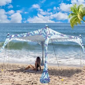 Beach Tent Sun Shelter, 10x10ft Beach Shade Canopy with 4 Sandbags in Kuwait