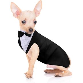 Weewooday Dog Tuxedo and Bandana Set Dogs Formal Tuxedo PET Wedding Party Suit Wedding Bow Tie Shirt for Wedding Christmas Birthday Costumes (Cool Style, Large) in Kuwait