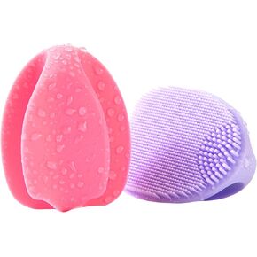 Nouthimo Silicone Baby Cradle Cap Brush,Baby Bath Brush, Exfoliate and Gentle Massage for Dry Skin,Sensitive Skin (Pink + Purple) in Saudi Arabia