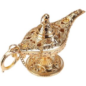Vintage Aladdin Magic Lamp Genie Collector's Edition,Rare Classic Arabian Props Aladdin Pot and Delicate Gift for Birthday/Party/Wedding Table Decoration (Gold)