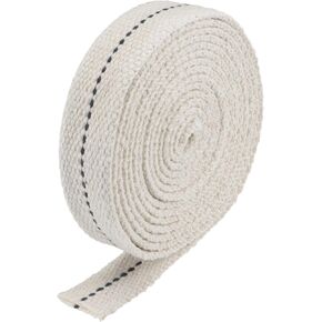 MECCANIXITY Oil Lamp Wick Cotton 7/8 Inch Flat Wide 2 Meter/6Ft Long with Black Stitch for Lighting, 5 Roll in Saudi Arabia