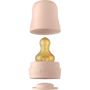 BIBS Baby Glass Bottle. Anti-Colic. Round Natural Rubber Latex Nipple. Supports Natural Breastfeeding, Complete Set - 110 ml, Sage
