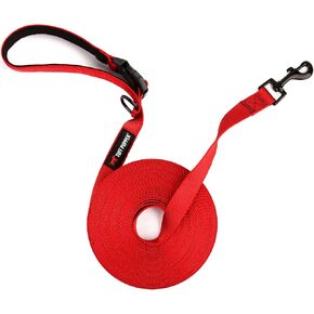 Tuff Pupper Heavy Duty Long Dog Leash | 30 Foot | Buckle Handle | Dog Recall Training Leash | High Visibility Nylon Webbing Leash | Rust Resistant Swivel Clasp/Clip Provides for Tangle Free Use in Kuwait