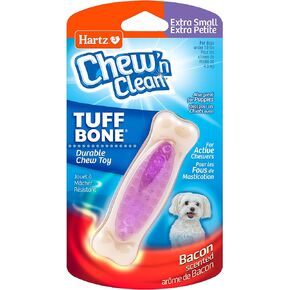 Hartz Chew 'N Clean Tuff Bone Bacon Scented Dental Dog Chew Toy - Extra Large