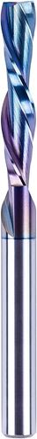 SpeTool Down Cut Spiral Router Bits 1/4 Shank with Coating, 1-1/4 Inch Cutting Length 3 Inch OVL, CNC Bits for Wood Inlay Slot Mortise Cutting Carving Engraving in Saudi Arabia