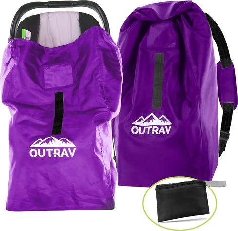 Car Seat Travel Bag with Backpack Straps – Protective Airport Approved Airplane Baggage Gate Check Luggage Storage Sack for Traveling with Booster or Carseat – Universal 2-in-1 Carrying Jacket System in Kuwait