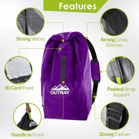 Car Seat Travel Bag with Backpack Straps – Protective Airport Approved Airplane Baggage Gate Check Luggage Storage Sack for Traveling with Booster or Carseat – Universal 2-in-1 Carrying Jacket System in Kuwait