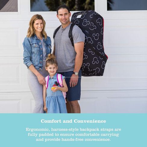 ديزني بيبي من جيه إل حقيبة ظهر تشايلدريس ألتيميت حقيبة سفر مبطنة فاخرة لمقعد السيارة - حقيبة فحص البوابة لمقاعد السيارة - تناسب جميع مقاعد السيارات وحاملات الأطفال والمقاعد الداعمة - رمادي in Kuwait