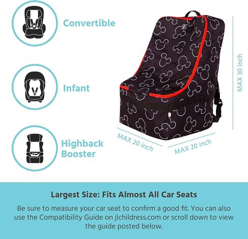 ديزني بيبي من جيه إل حقيبة ظهر تشايلدريس ألتيميت حقيبة سفر مبطنة فاخرة لمقعد السيارة - حقيبة فحص البوابة لمقاعد السيارة - تناسب جميع مقاعد السيارات وحاملات الأطفال والمقاعد الداعمة - رمادي in Kuwait