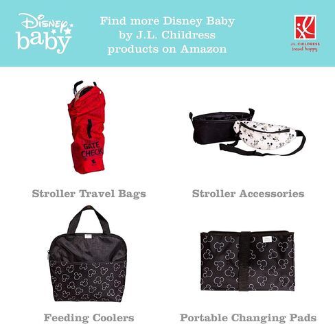 ديزني بيبي من جيه إل حقيبة ظهر تشايلدريس ألتيميت حقيبة سفر مبطنة فاخرة لمقعد السيارة - حقيبة فحص البوابة لمقاعد السيارة - تناسب جميع مقاعد السيارات وحاملات الأطفال والمقاعد الداعمة - رمادي in Kuwait