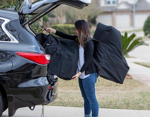 حقيبة سفر لمقعد السيارة من ZOHZO - حقيبة ظهر مبطنة قابلة للتعديل لمقاعد السيارة - حقيبة سفر لمقعد السيارة (أرجوانية مع حواف سوداء) in Kuwait