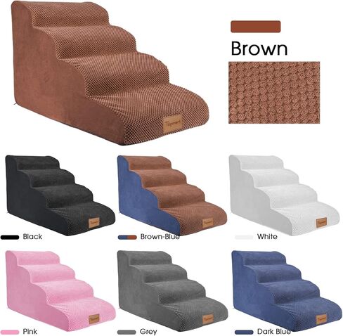 Topmart Replacement Cover 4 Tiers Foam Dog Ramps/Steps, Color Brown in Kuwait