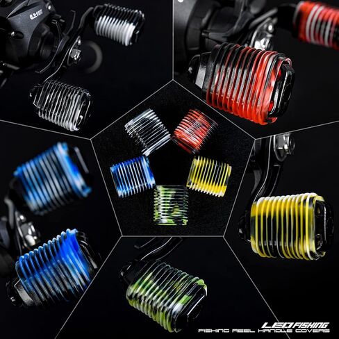 10 قطع من المطاط لبكرة الصيد مقبض غطاء غير قابل للانزلاق مقبض Baitcaster Knob Sleeve 5 أزواج في الحزمة 5 ألوان للصب أو الدوران بكرة in Kuwait