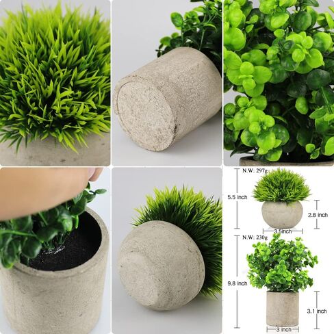 Supecaty 2 Pack Fake Plants Purple Artificial Lavender Flowers Eucalyptus Blueberry Plants in Metal Pots, Faux Potted Plants for Home Office Living Room Table Farmhouse Indoor Outdoor in Saudi Arabia