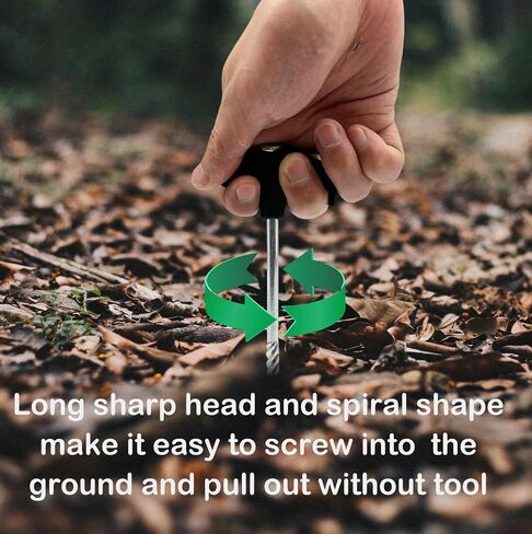Cheardia 20 Pack Tent Stakes Heavy Duty, 8 Inch Screw in Tree Stake Kits Black Tent Pegs Camping Non-Rust Ground Stakes for Young Trees Straightening, Patio, Garden, Canopies, Grassland, Outdoor in Kuwait