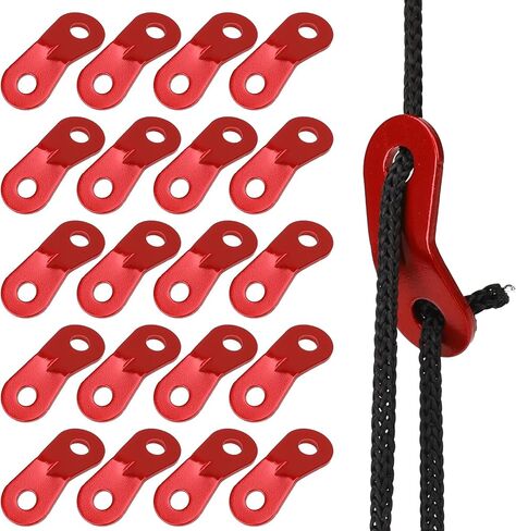 20PCS Aluminum Alloy Rope Tensioner Tent Guyline Cord Adjuster Dual Holes Wind Rope Tent Buckle Ultralight Tent Stakes Guy Lines Tensioner for Camping Hiking in Saudi Arabia