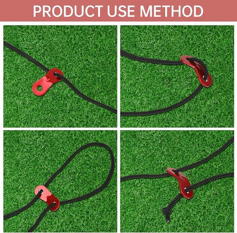 20PCS Aluminum Alloy Rope Tensioner Tent Guyline Cord Adjuster Dual Holes Wind Rope Tent Buckle Ultralight Tent Stakes Guy Lines Tensioner for Camping Hiking in Saudi Arabia