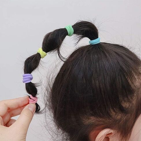 Baby Hair Ties, 100PCS Toddler Hair Ties for Baby Girls Elastic Hair Bands Ponytail Holder Kids Hair Ties No Damage Soft Seamless Small Hair Ties. in Kuwait