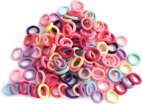 250PCS Baby Hair Ties, Cotton Toddler Hair Ties for Girls and Kids, Seamless Hair Bands, Elastic Ponytail Holders (Diameter 1 Inch and 10 Colors) in Kuwait
