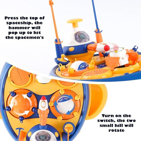 لعبة إطلاق النار على سفينة الفضاء، ألعاب إطلاق النار للأطفال، لعبة الضرب الخلد للأطفال الصغار مع تسجيل نقاط LCD، الضوء والصوت، ألعاب القصف التفاعلية للأولاد والبنات، للأطفال من سن 3 سنوات فما فوق in Kuwait