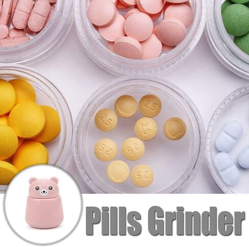 مجموعة واحدة من مطحنة حبوب الدواء، مطحنة حبوب الدواء، جهاز طحن الحبوب، نمط الدب لسحق الحبوب الصغيرة أو الكبيرة، أقراص الفيتامينات إلى المسحوق الناعم (وردي) in Kuwait