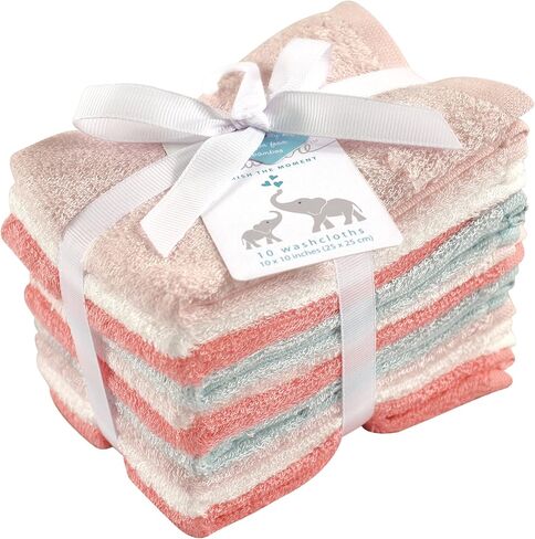 طقم مناشف صغيرة مصنوع من نسيج رايون من الخيزران من 10 قطع من ليتل تريجر One Size in Kuwait