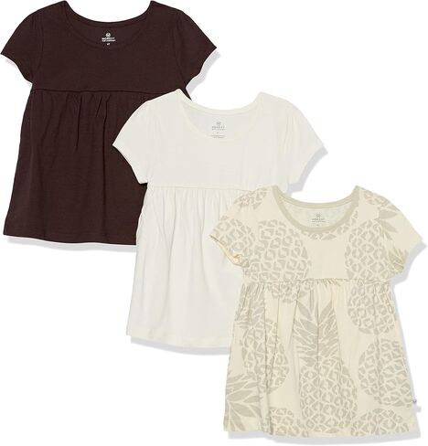 HonestBaby Baby, Toddler, and Little Girls' 100% Organic Cotton Puff Sleeve T-Shirts (10 Pack) in Saudi Arabia