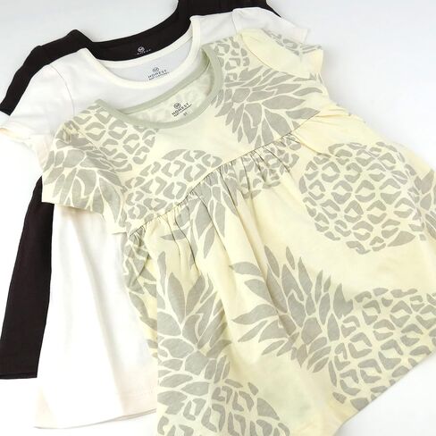 HonestBaby Baby, Toddler, and Little Girls' 100% Organic Cotton Puff Sleeve T-Shirts (10 Pack) in Saudi Arabia