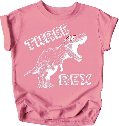 تي شيرت Olive Loves Apple Three Rex Dinosaur لعيد الميلاد الثالث للفتيات والأولاد ملابس عيد الميلاد الثالث in Kuwait
