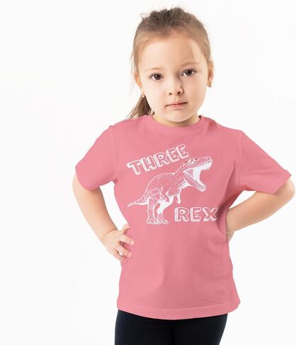 تي شيرت Olive Loves Apple Three Rex Dinosaur لعيد الميلاد الثالث للفتيات والأولاد ملابس عيد الميلاد الثالث in Kuwait