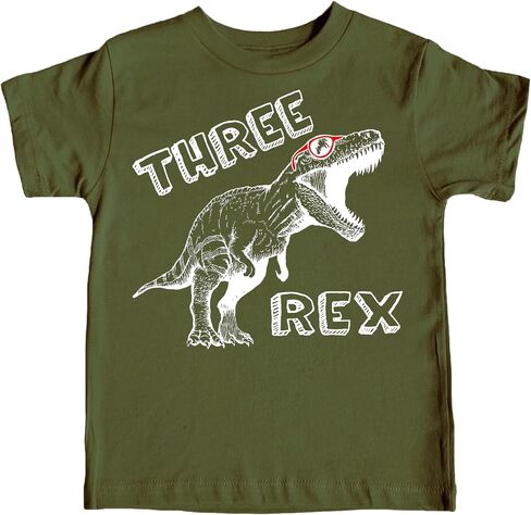 تي شيرت Olive Loves Apple Three Rex Dinosaur لعيد الميلاد الثالث للفتيات والأولاد ملابس عيد الميلاد الثالث in Kuwait
