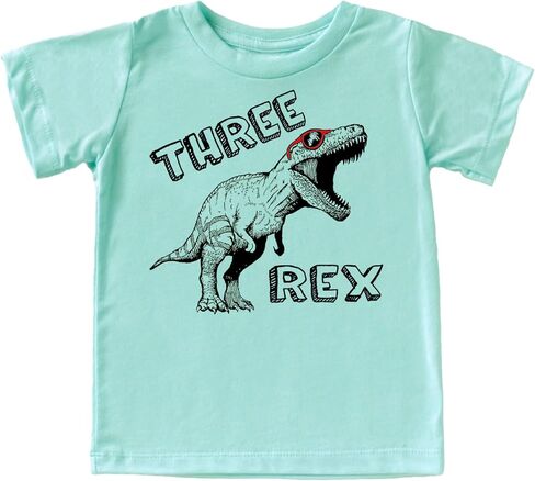تي شيرت Olive Loves Apple Three Rex Dinosaur لعيد الميلاد الثالث للفتيات والأولاد ملابس عيد الميلاد الثالث in Kuwait