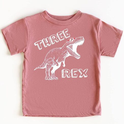 تي شيرت Olive Loves Apple Three Rex Dinosaur لعيد الميلاد الثالث للفتيات والأولاد ملابس عيد الميلاد الثالث in Kuwait