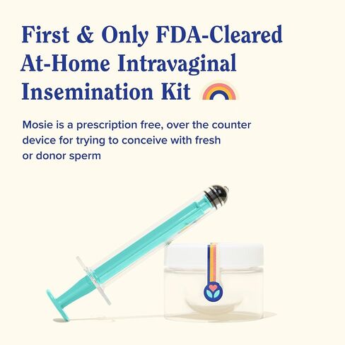 Mosie Baby Insemination Kit, Only FDA Cleared Kit for at Home Use with Patented Syringes, 2 Attempts for Women and Families, FSA/HSA Eligible in Saudi Arabia
