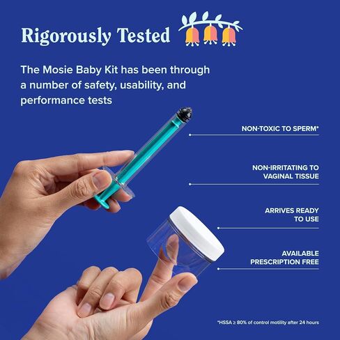 Mosie Baby Insemination Kit, Only FDA Cleared Kit for at Home Use with Patented Syringes, 2 Attempts for Women and Families, FSA/HSA Eligible in Saudi Arabia