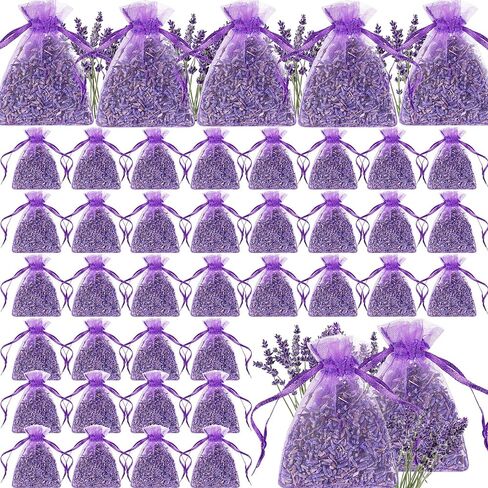 دانسيب 40 قطعة من اكياس اللافندر الفرنسي للادراج والخزانات، اكياس لافندر، اكياس لافندر لتخزين الملابس والعطور المنزلية، اكياس برائحة زهرة اللافندر المجففة للعطور المنزلية in Kuwait