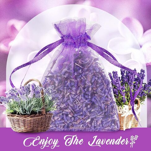 دانسيب 40 قطعة من اكياس اللافندر الفرنسي للادراج والخزانات، اكياس لافندر، اكياس لافندر لتخزين الملابس والعطور المنزلية، اكياس برائحة زهرة اللافندر المجففة للعطور المنزلية in Kuwait