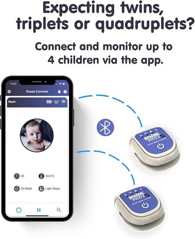 SNUZA PICO 2 New Model -Smart Sleep Monitor with Mobile App - Works Anywhere with or Without Your Phone to Track Breathing Motion, Body Position and Skin Temperature with Real-time alerts in Saudi Arabia