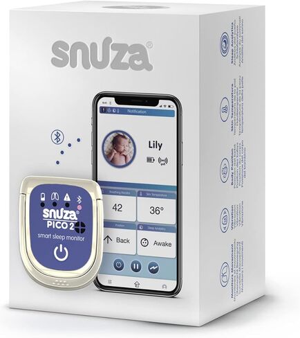 SNUZA PICO 2 New Model -Smart Sleep Monitor with Mobile App - Works Anywhere with or Without Your Phone to Track Breathing Motion, Body Position and Skin Temperature with Real-time alerts in Saudi Arabia