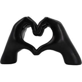 LAIKEARTS Love Home Decor for Living Room, Gold Heart Hands Statue for Shelf, Table, Modern Aesthetic Art Decorations Gesture Sculpture, Valentine's Day, Christmas, Wedding Days Gifts for Lovers, Mom