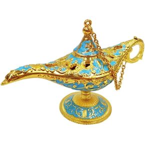 Hourwof Aladdin Genie Lamp Vintage Legend Aladdin Magic Lamp Wishing Light Arabian Costume Props Party Wedding Table Decoration Birthday Gift,Small Gold in Kuwait