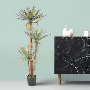 crapelles Artificial Yucca Tree, 63in Tall Fake Plant, Big Faux Plant with Plastic Pot, 5.25FT Lifelike Plants for Indoor Home Office Decor, Housewarming Gift in Kuwait