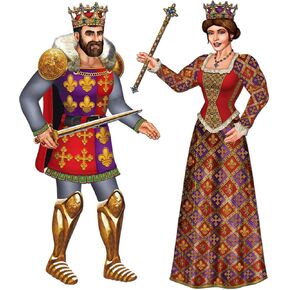 Beistle Set of 2 Jointed Royal King & Queen Photo Prop Backdrops, 3'- Regal Fantasy Medieval Wall Regal Cut Out Decorations in Kuwait