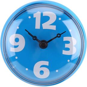 GLOGLOW Bathroom Shower Clock, Bathroom Waterproof Shower Clock Waterproof Suction Bath Shower Clock Wall Window Mirror Bathroom Shower Clock(Blue) Shower Clocks