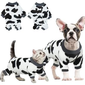 DENTRUN كلب صغير ملابس الشتاء الدافئة مضحك جرو حليب البقر سترة ازياء ، سلالة صغيرة الحيوانات الأليفة الكلب القط نيسيس لينة الفانيلا منامة in Kuwait