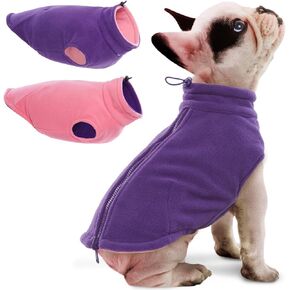 QBLEEV Reversible Dog Fleece Sweater, Zip Up Dog Fleece Jacket, Dog Christmas Sweater for Small Dogs, Fleece Dog Vest Warm Winter Dog Coats Pet Dog Snow Jacket Puppy Dog Clothes for Dogs Boy Girl S