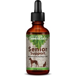 Animal Essentials Senior Support Supplement Dogs and Cats, 1 fl oz - Made in USA Physical and Mental Well-Being